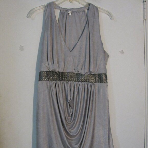 * Studio Y Special Occasion Top XL Silver Super Soft Stretch Shimmer Fabric - Picture 1 of 5